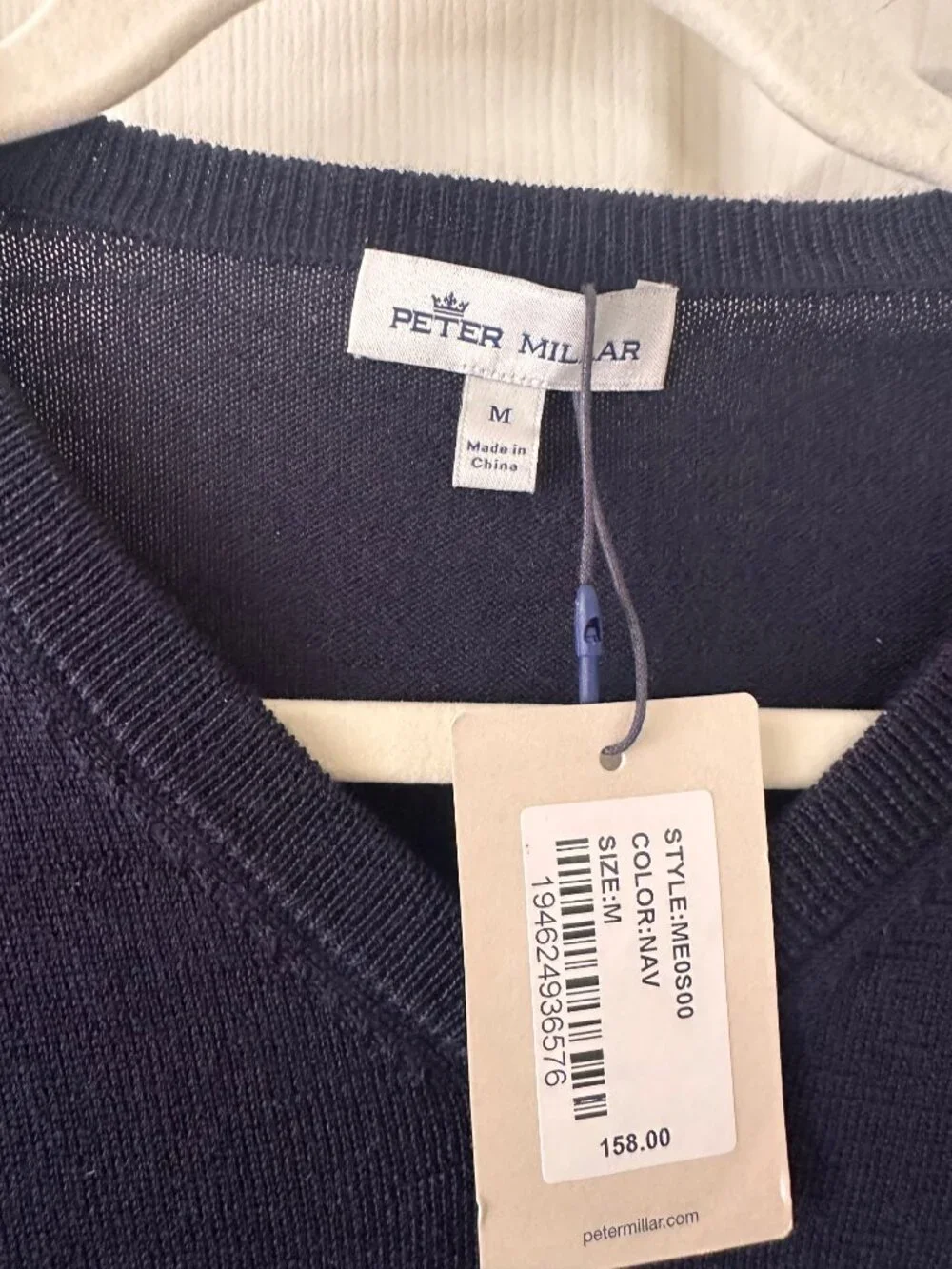 NWT Peter Millar Autumn Crest V-Neck Sweater Vest Navy Mens Medium